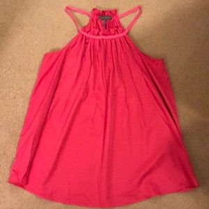 Kristin Davis pink tie neck sleeveless top